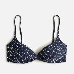 J.Crew Strappy twist bikini top in dot - size M